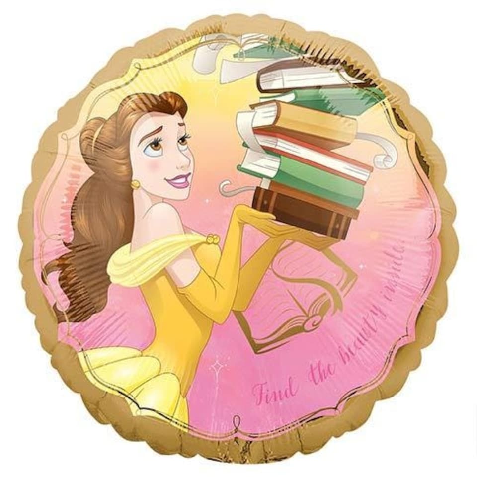 image 1 of Belle Once Upon A Time Disney Princess Round Foil Helium Balloon 43cm / 17 in Multi