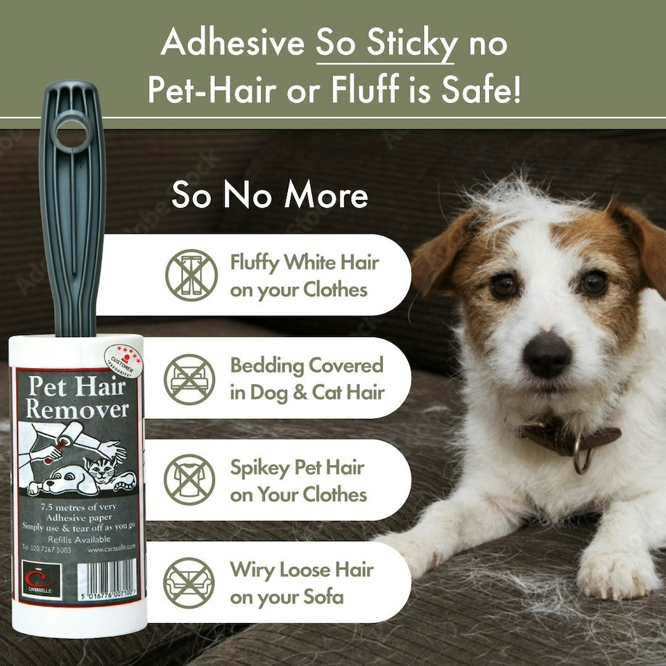 image 1 of 4 x Caraselle Pet Hair Remover Lint Rollers with handles (total of 30m)