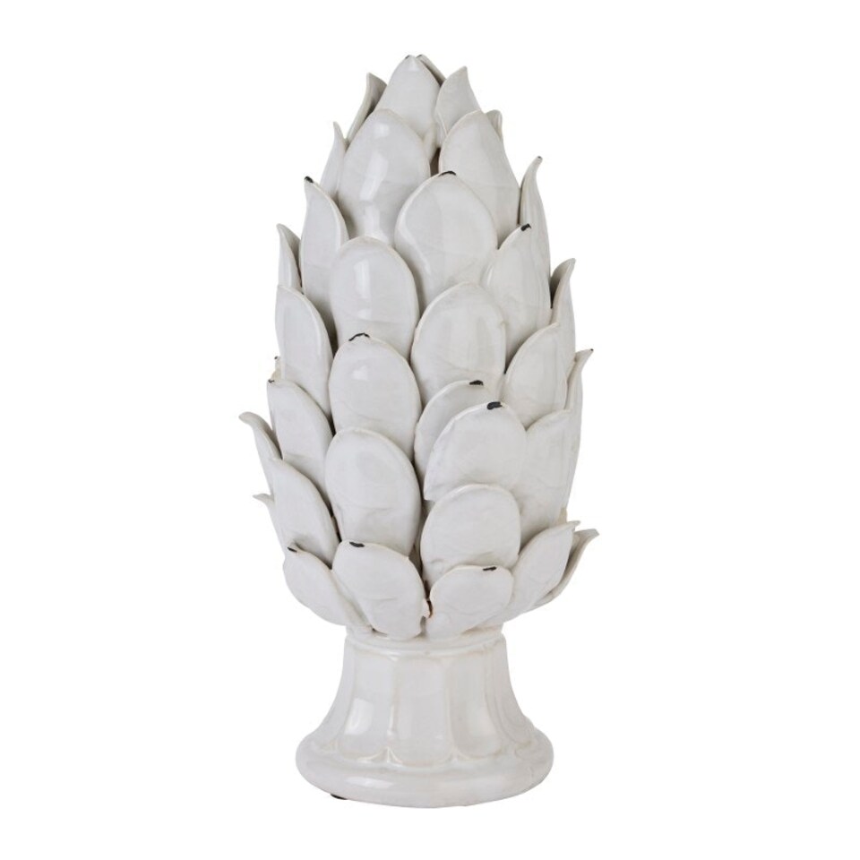 image 1 of Large Ivory Chianti Artichoke - Ceramic - L19 x W19 x H36 cm - White