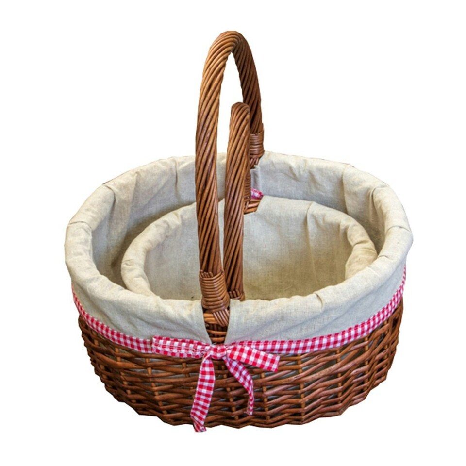 Set of 2 Lined Hollander Shopping Baskets Brown | Brown