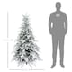 image 5 of HOMCOM 5ft Prelit Snow Flocked Artificial Christmas Tree with Warm White LED Light and 931 Tips, Metal Base, Snowy Realistic Xmas Tree