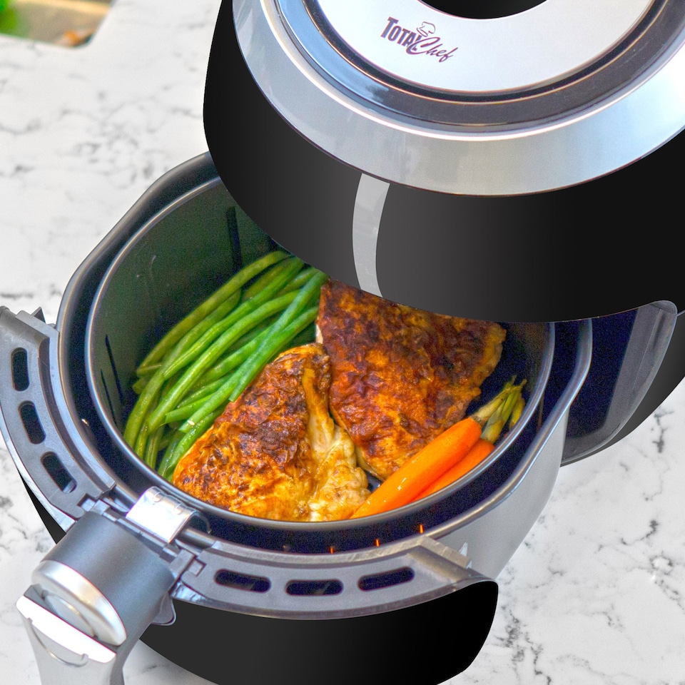 image 1 of Total Chef Electric Air Fryer Oven 3.8QT/3.6L, Black and Silver