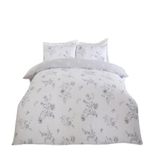 PH Sadie Floral Polycotton Reversible Duvet Cover Set with Pillowcase Blue | King