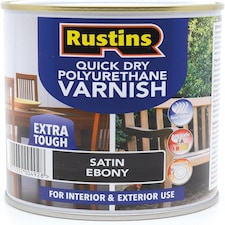 Rustins Quick Drying Polyurethane Varnish Satin Ebony 2.5ltr | Clear | Ebony | 2.5l | 1