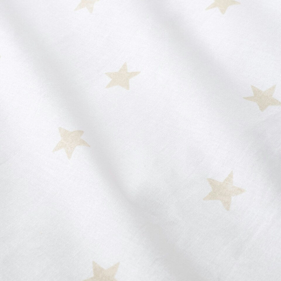image 1 of Bianca Mini Star & Stripes Cotton Fitted Sheet Natural | Cream | Natural | Double