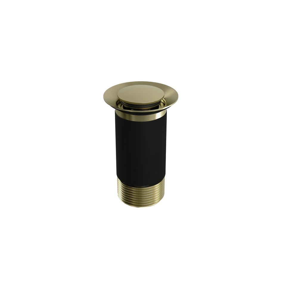 image 1 of Balterley Bathroom Round Click-Clack Unslotted Basin Waste without Overflow, Top Fix Installation | Copper | Brushed Brass