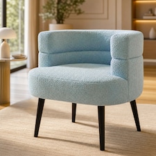 Alivio Sherpa Teddy Fleece Accent Chair for Living Room, Bedroom & Office (Sky Blue)