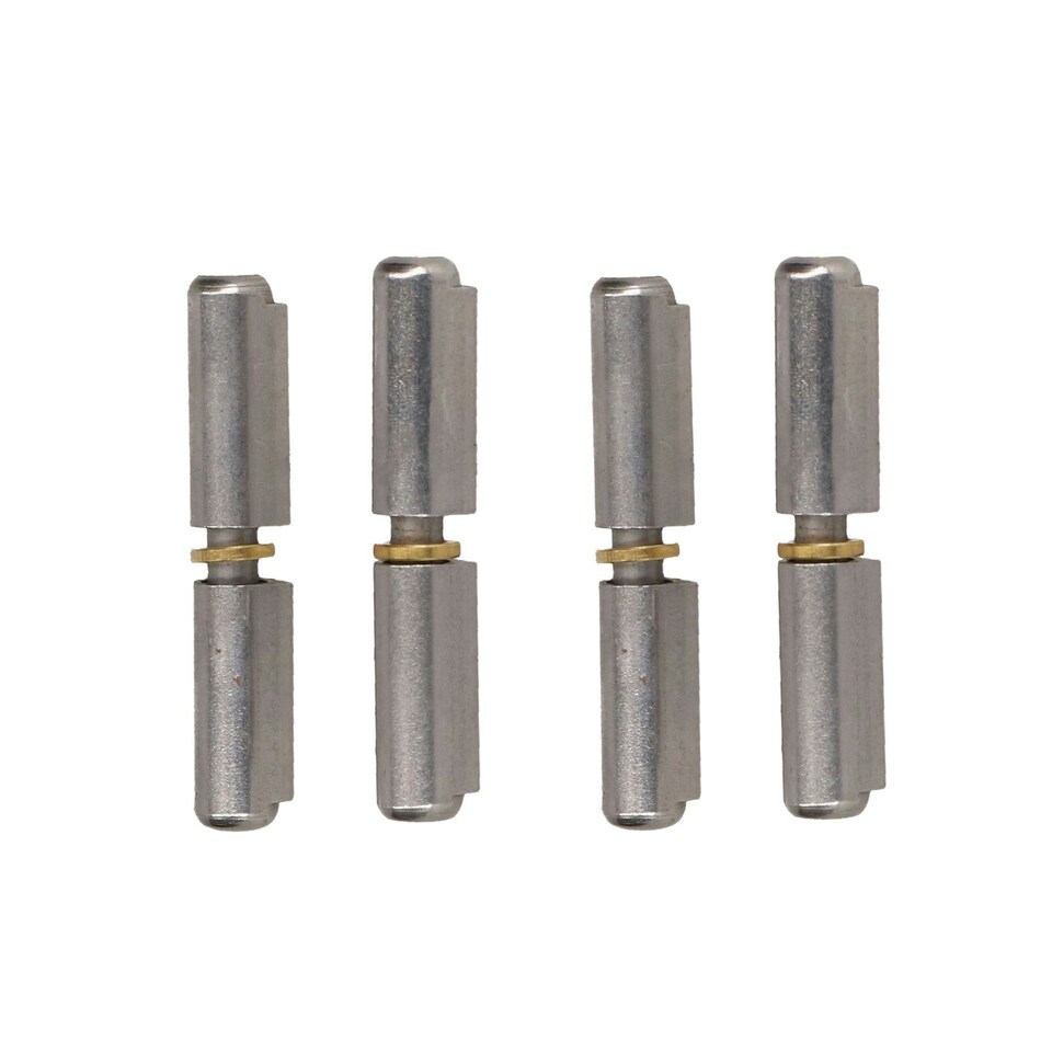 image 1 of Lift Off Bullet Hinge Weld On Brass Bush 10x60mm Heavy Duty Door Hatch 4PK Silver
