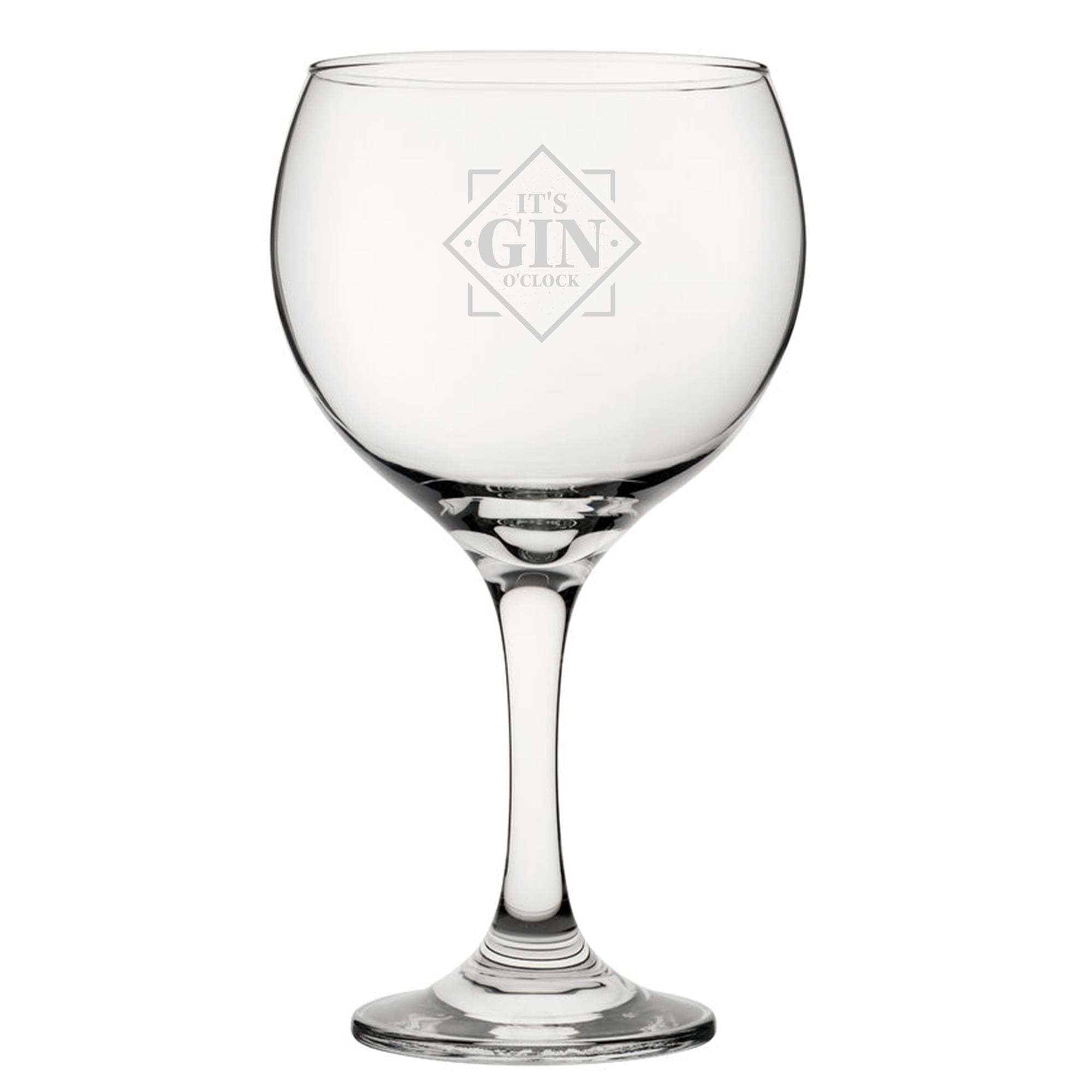 Personalised It's Gin O'Clock Engraved Gin Balloon Cocktail Glass