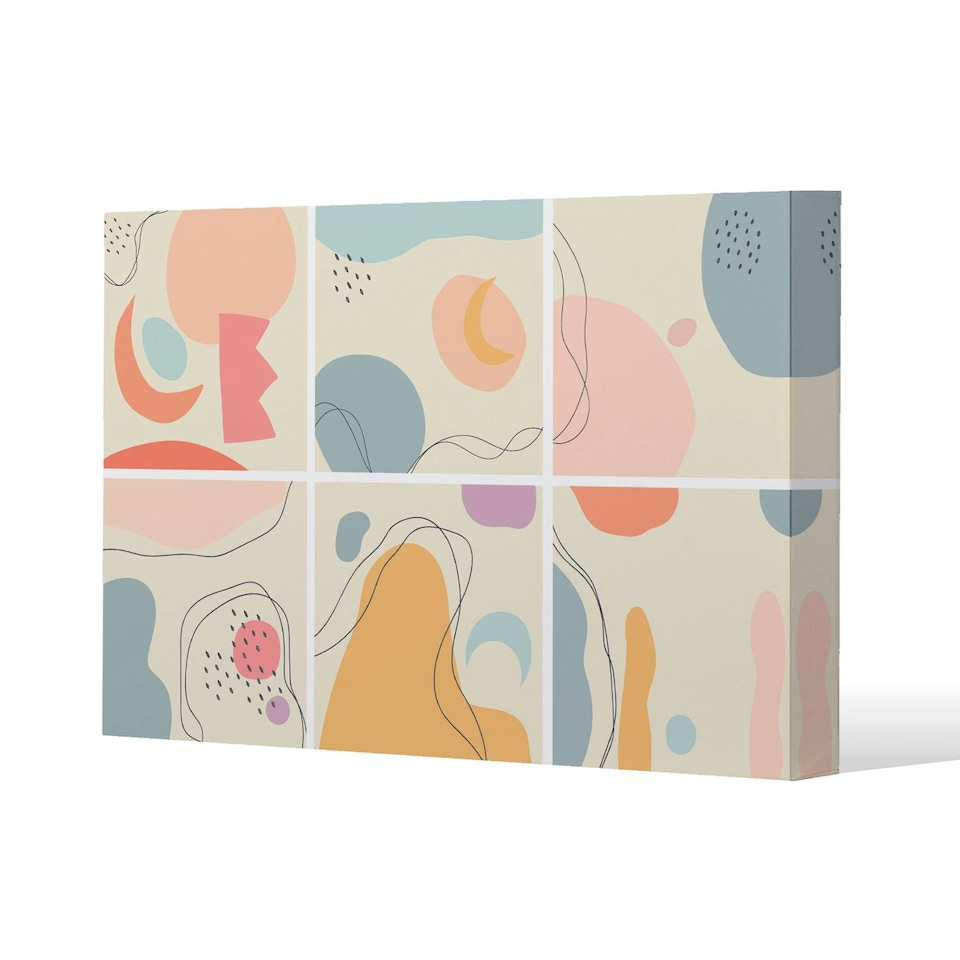 image 1 of various shapes and doodle objects (Canvas Print)