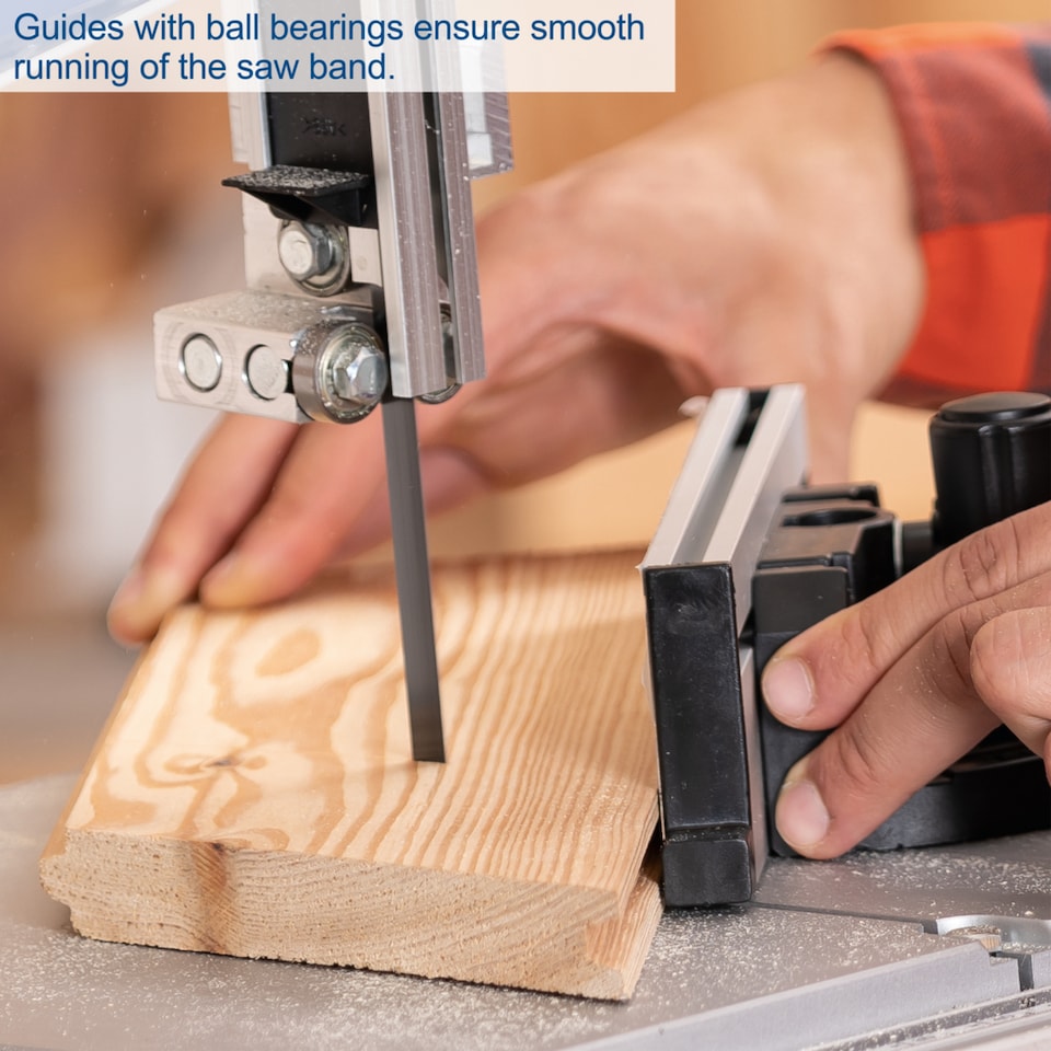 image 1 of Scheppach HBS261 Bandsaw, 550W, 120mm Cut Height, 2 Speed, Tilting Table, Rip Fence, Mitre Gauge