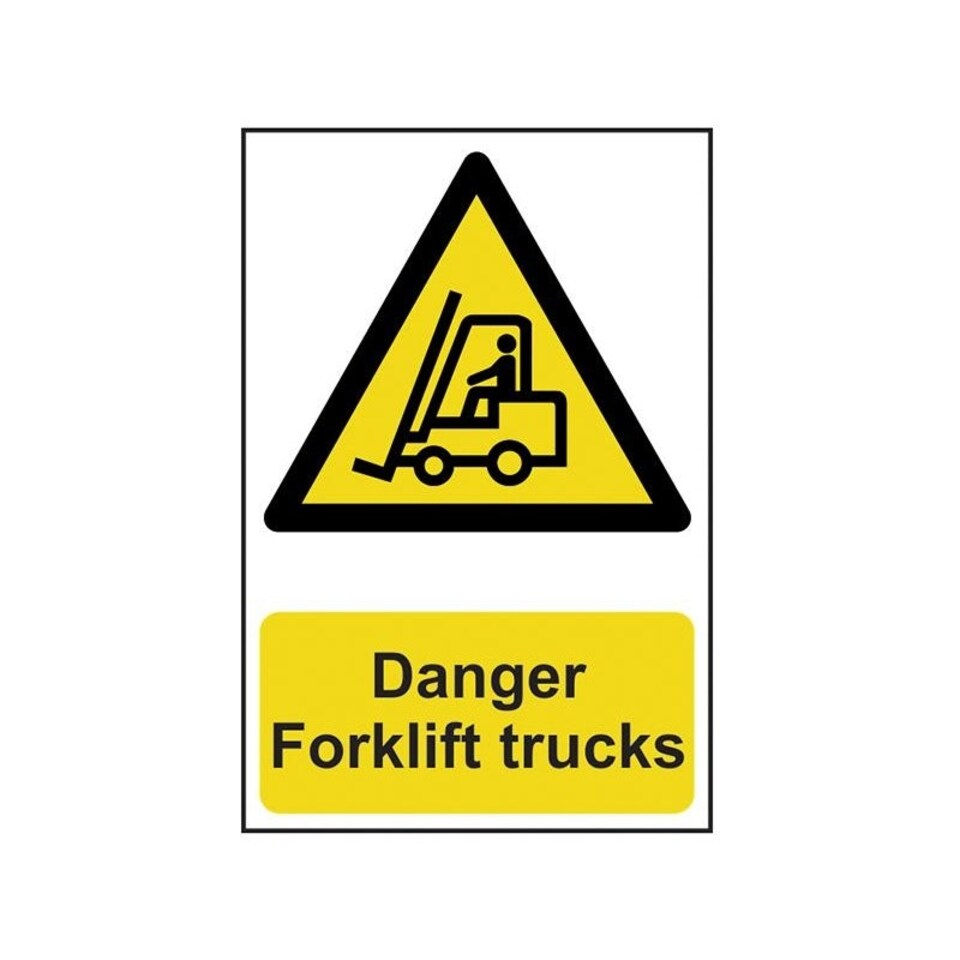 Scan Danger Forklift Trucks - Pvc Sign 200 X 300mm - Multi Colour - 200 x 300mm