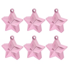 Pink Star Balloon Weights - Pack of 6
