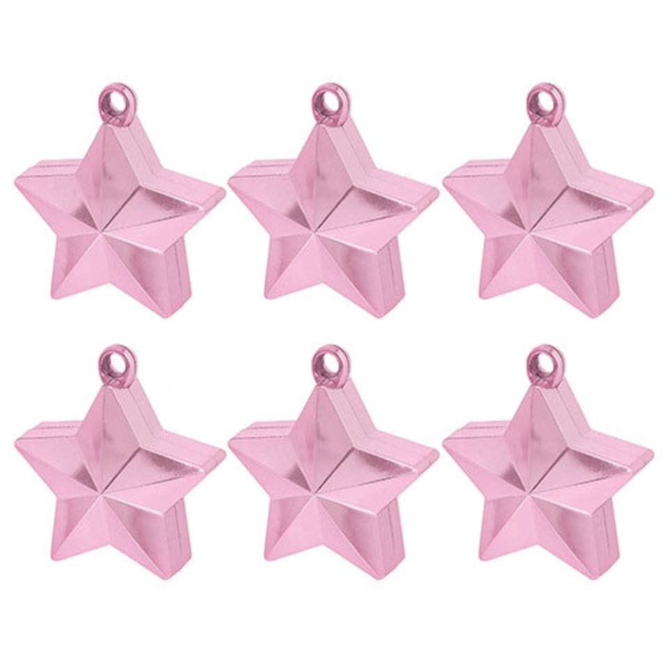 Pink Star Balloon Weights - Pack of 6