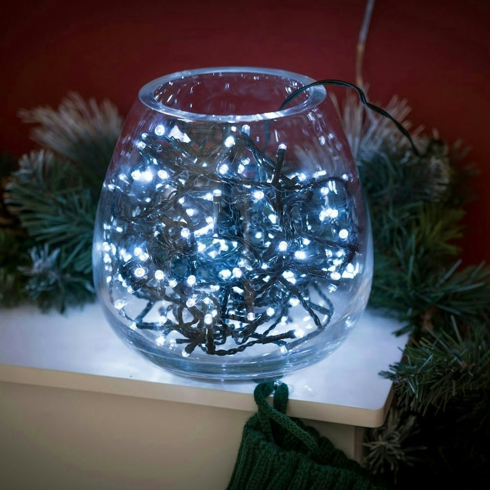 image 1 of ValueLights 200 Light Cool White Christmas String Lights | Clear