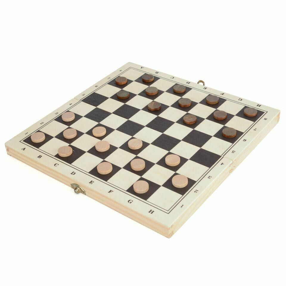 image 1 of The Magic Toy Shop 3-in-1 Chess Draughts Backgammon Compendium Wooden Board Game Set