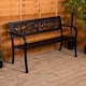image 1 of Garden Vida 3 Seater Steel Garden Bench Outdoor Patio Seating, Rose