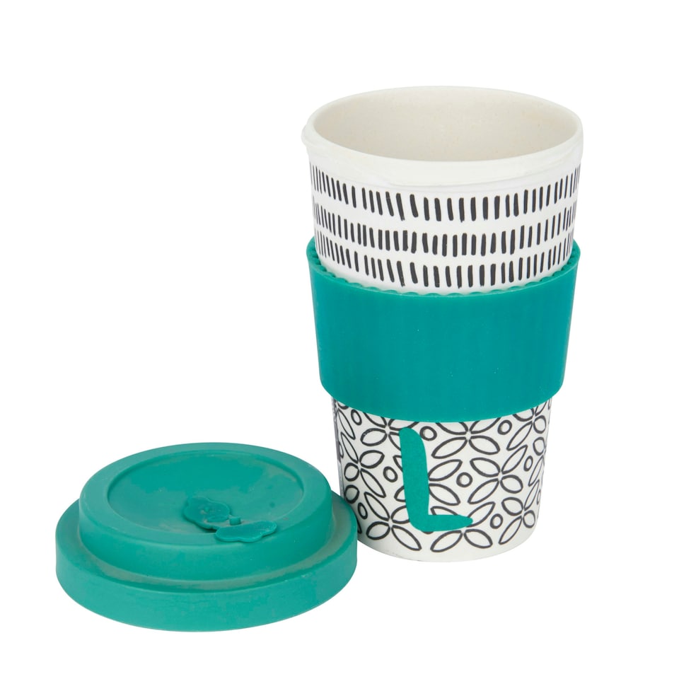 image 1 of KitchenCraft 410ml Bamboo A to Z Letter "L" Reuseable Mug | Multi