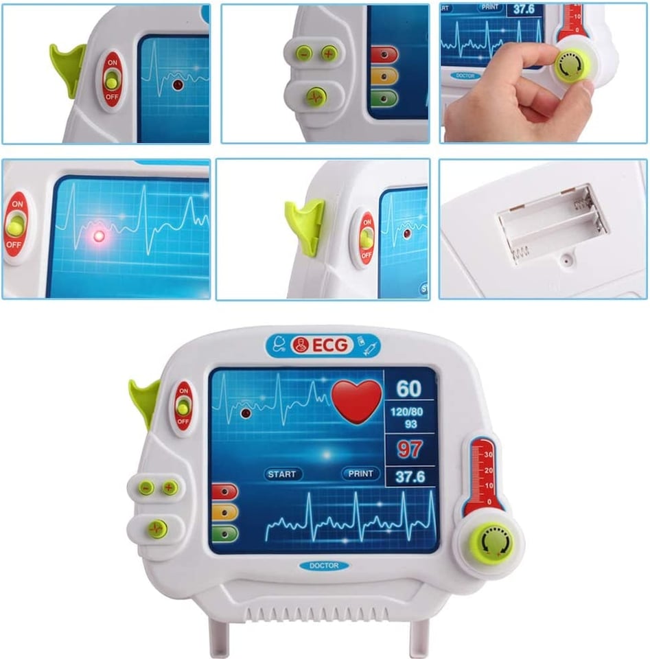 image 1 of 17-Piece Kids Doctor Playset – Pretend Medical Kit with Interactive Dials & Realistic Accessories – Educational Role Play Toy for Boys & Girls Ages 3+