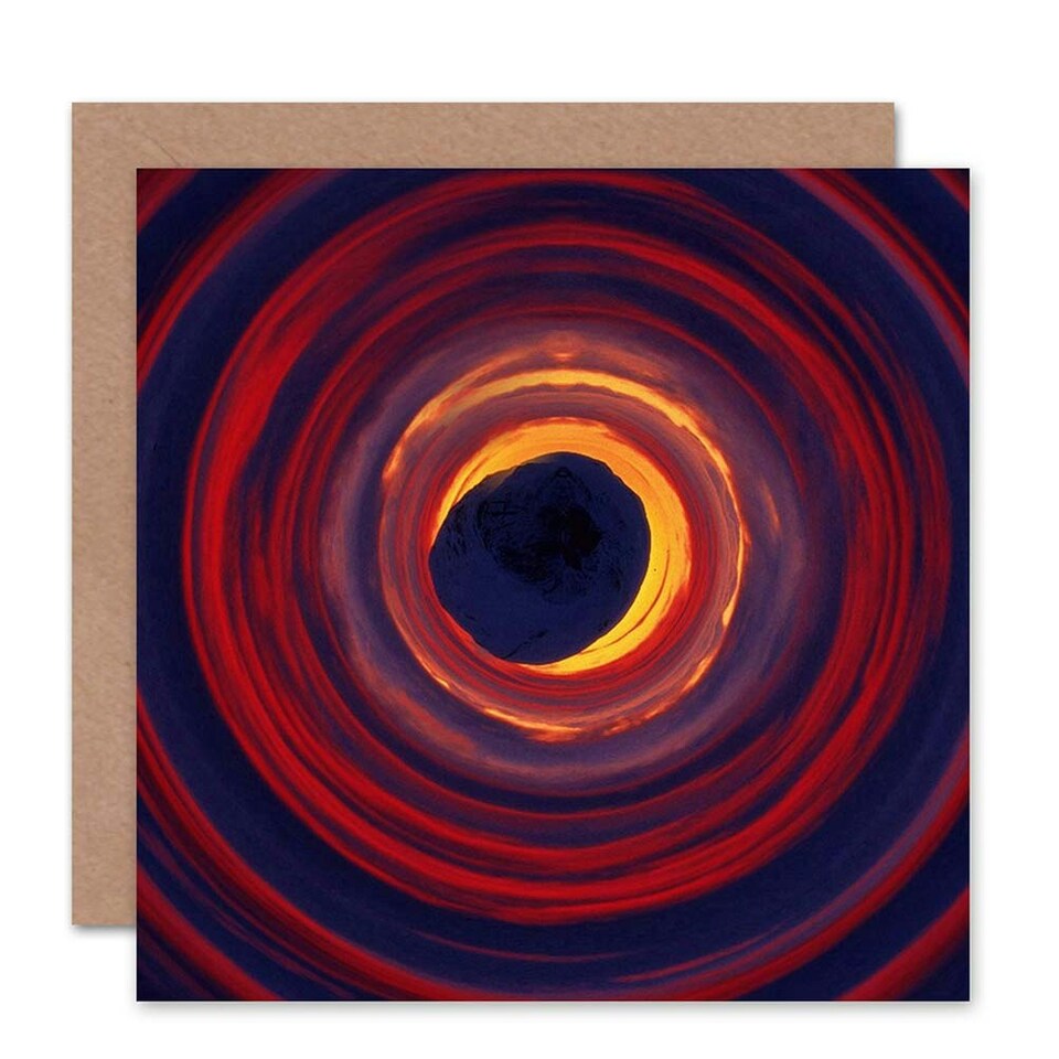 image 1 of Abstract Design Dark Concentric Circles Art Card