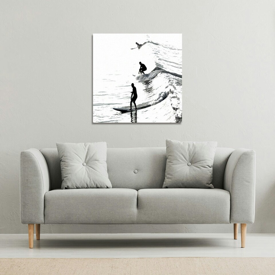 image 1 of Surfers (Canvas Print) 46 x 46 x 4cm