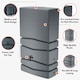 image 2 of Water Butt Kit with Tap, Diverter & Bio Cleaner –  Rainwater Collector for Garden, Balcony & Terrace – Durable Plastic Water Storage Tank | Grey | 350L