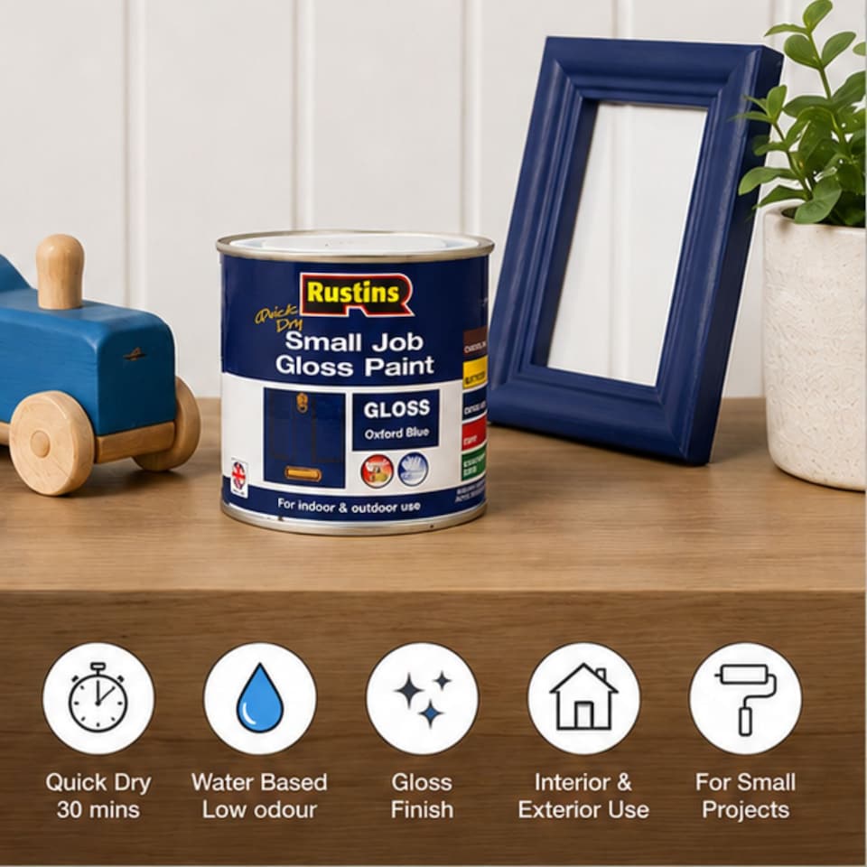 image 1 of Rustins - Quick Dry Small Job Gloss Paint Oxford Blue 250ml