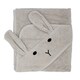 image 1 of 100% Organic Cotton Hooded Baby Bath Towel - Rabbit Grey