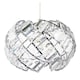 image 4 of Modern Chrome Pendant Lamp Shade with Curved Strips and Acrylic Prisms