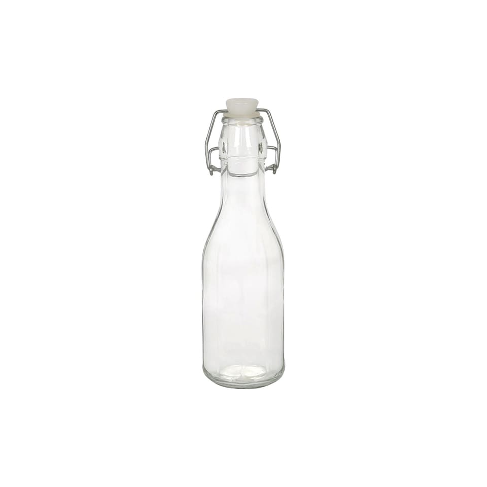 image 1 of Argon Tableware Glass Bottle with Swing Top - 250ml | Clear | Clear | One Size