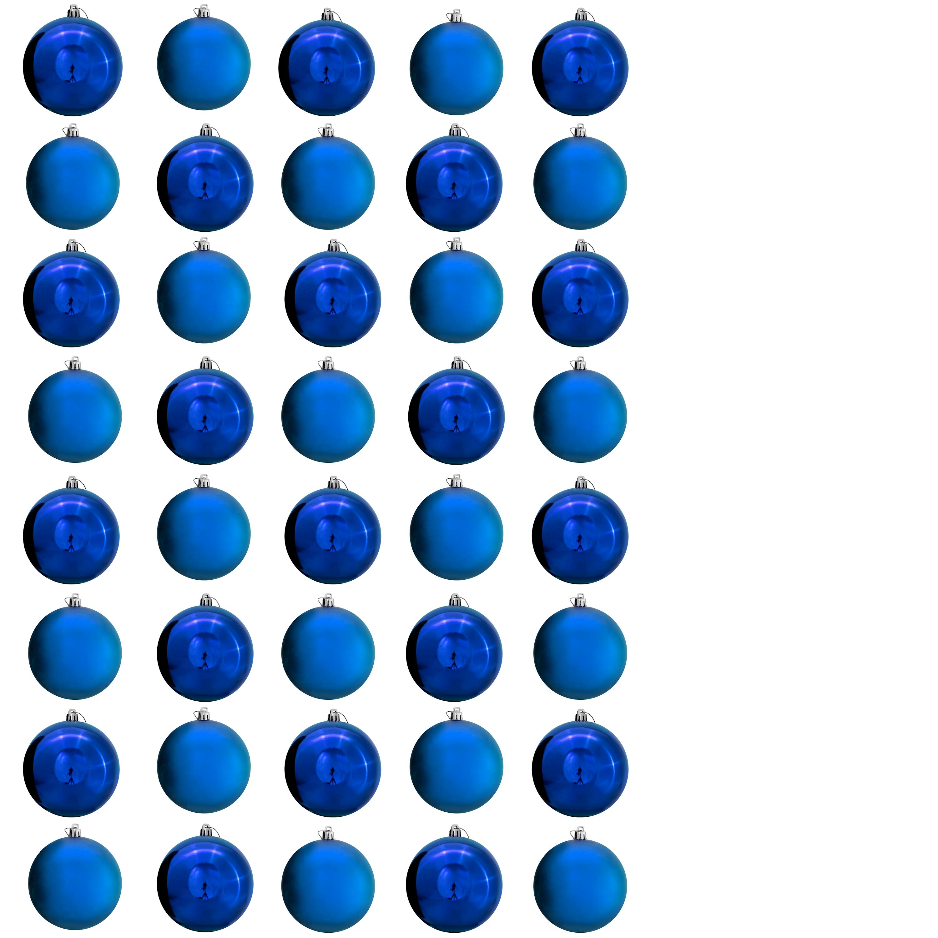 Christmas Tree World 10cm Bauble Set Shiny/Matt (40 pc) - Blue