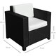 image 3 of Outsunny Garden Patio Rattan Wicker Furniture Single Cube Chair Sofa Outdoor Black