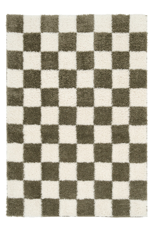image 1 of Soft Cream Checkerboard Rug Living Room Bedroom Hallway Area Thick Modern 120cm x 170cm | Cream | Cream | 120cm x 170cm