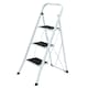 image 1 of Oypla Foldable 3 Step Ladder Stepladder Non Slip Tread Safety Steel White