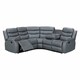 image 4 of Roma 5 Seater Leather Recliner Corner Sofa Set Grey
