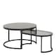 image 1 of Spiro Round/Oval Coffee Table Set with Black Marble/Smoked Melamine Glass Top