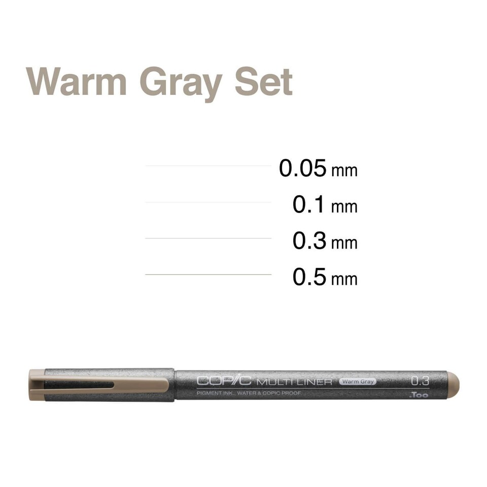 image 1 of Copic Multiliner, Warm Grey, Set of 4