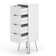 image 5 of Core Products Augusta Industrial White 4 Drawer Narrow Chest of Drawers H90.3cm x W45.0cm x D39.5cm White