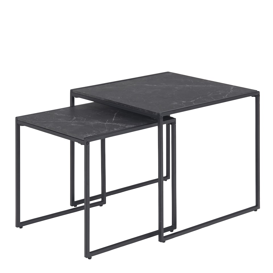 image 1 of Infinity Nest of Tables in Black Matt Set of 2