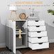 image 8 of HOMCOM Modern Mobile 5-Drawer Cabinet w/ Door, Office Storage Cabinet White