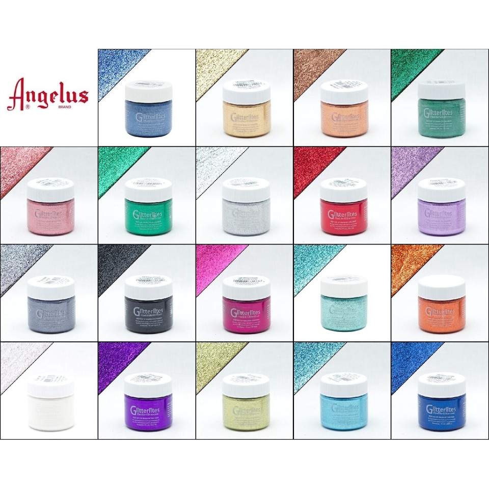 image 1 of Angelus Glitterlites Paint - Sparkling Glitter Effects for Leather 1oz | Blue | Sky Blue