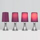 image 5 of ValueLights Small Trumpet Touch Table Lamp Chrome Purple Shade & Bulb