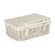 image 8 of 35cm White Wash Wicker Picnic Basket with Lining White | White | One Size