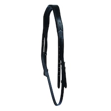 Collegiate Leather Mono Crown Headpiece - Black - Full