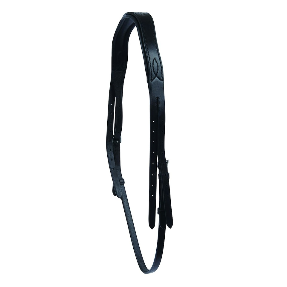 image 1 of Collegiate Leather Mono Crown Headpiece - Black - Full