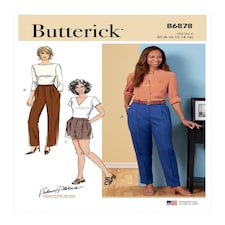 Butterick 6878 Paper Sewing Pattern – Women’s Trousers & Shorts, Size B5 (8–10–12–14–16), Intermediate