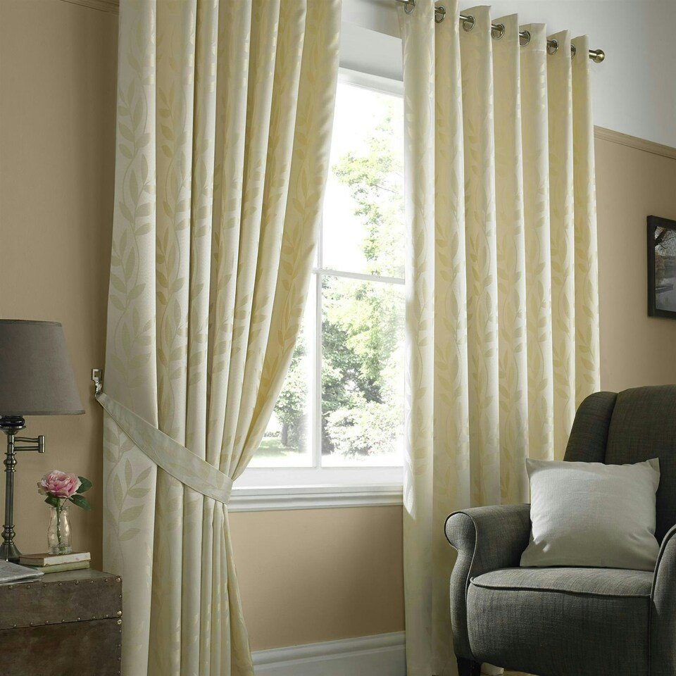 image 1 of Voli Ring Top Lined Curtains - 229cm x 274cm - Cream