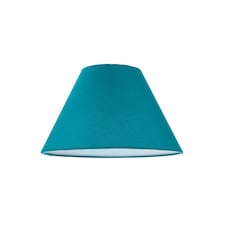 Traditional 8 Inch Vivid Teal Cotton Fabric Coolie Lamp Shade Green