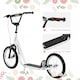 image 6 of HOMCOM 90-96cm Kids Kick Scooter w/ Adjustable Handlebar Inflatable Wheels White