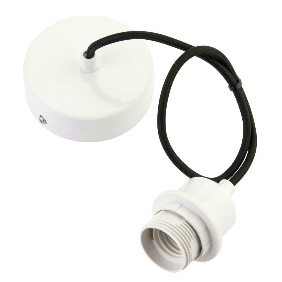 Cable Set White Steel Pendant Lamp Holder Grey
